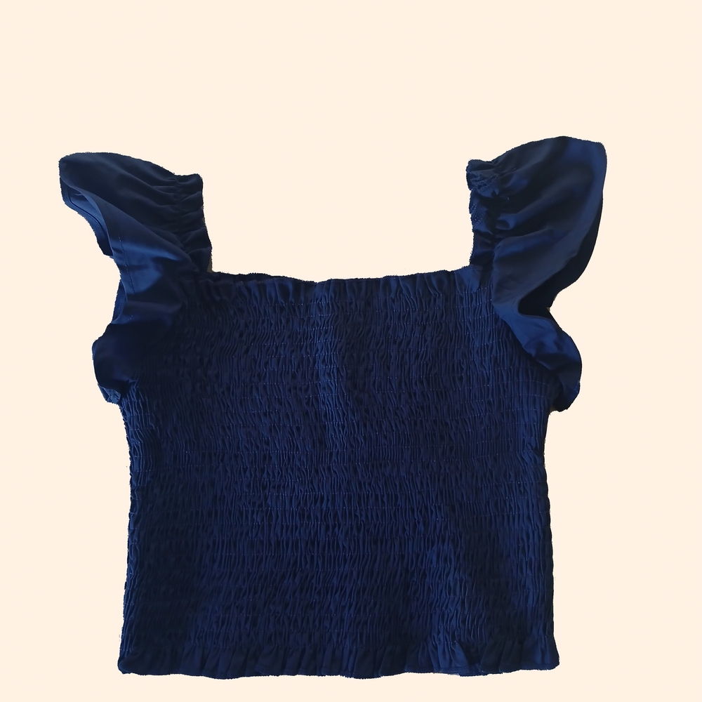 Navy Blue Crop Top